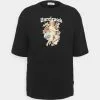 YOURTURN Oversize Unisex - T-Shirt Print - Black