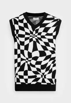 YOURTURN Distorted Check Vest Unisex - Trui - Black/White -YOURTURN WINKEL 0c905aaa1f764777bb0751bb5f4242ae