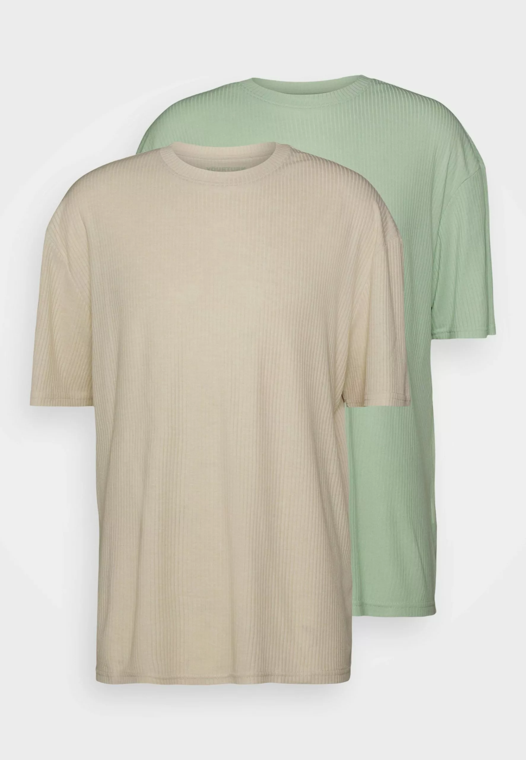 YOURTURN Unisex 2 Pack - T-Shirt Basic - Offwhite/Light Green 7 YOURTURN Unisex 2 Pack - T-Shirt Basic - Offwhite/Light Green - Afbeelding 5