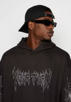 YOURTURN Spiderweb Unisex - Hoodie - Black -YOURTURN WINKEL 877522faa1f24f66bef4da2574f5133a