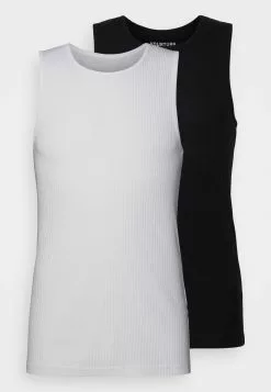 YOURTURN Slim Fit Ribbed Tank Unisex 2 Pack- Top - White/Black -YOURTURN WINKEL 9bef1e2c291b408494d2cd2eeb9b8cc1