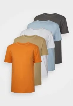 YOURTURN Unisex 5 Pack - T-Shirt Basic - White/Apricot/Light Blue -YOURTURN WINKEL ac01883394f243b19aa4c83fb52974fc