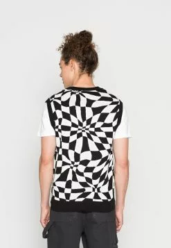 YOURTURN Distorted Check Vest Unisex - Trui - Black/White -YOURTURN WINKEL b039e6683b6846d79acd1f15c36fae0f