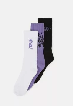 YOURTURN 3 Pack - Sokken - Black/Purple /Off-White