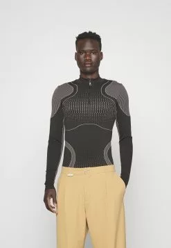 YOURTURN Jaquard Sports Unisex - Longsleeve - Black